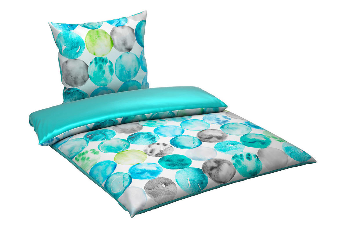 WENDEBETTWÄSCHE 2-teilig Satin 135/200 cm  - Blau, Textil (135/200cm) - Novel