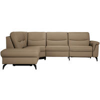 ECKSOFA  in Echtleder Cappuccino  249/280 cm  - Anthrazit/Cappuccino, Design, Leder/Metall (249/280cm) - Himolla Komfortklass