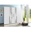 KLEIDERSCHRANK in Weiss  - Weiss/Alufarben, Konventionell, Glas/Holzwerkstoff (225/208/58cm) - Carryhome