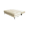 SCHLAFSOFA  mit Liegefunktion, Schlafen auf Sitzhöhe, Rücken echt Chenille Creme  - Creme/Schwarz, KONVENTIONELL, Textil/Metall (203/94/96cm) - Carryhome