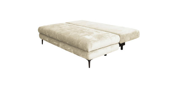 SCHLAFSOFA  mit Liegefunktion, Schlafen auf Sitzhöhe, Rücken echt Chenille Creme  - Creme/Schwarz, KONVENTIONELL, Textil/Metall (203/94/96cm) - Carryhome