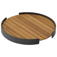 TABLETT Holz, Metall Teakholz  - Graphitfarben/Teakfarben, Design, Holz/Metall (45/5cm) - Zebra 
