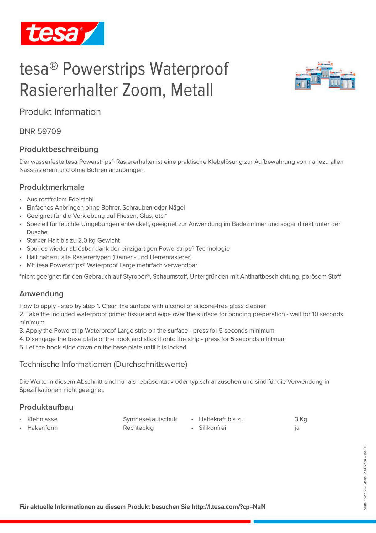 KLEBEHAKEN  in Chromfarben  - Chromfarben, Basics, Metall (4,6/14/12cm) - Tesa