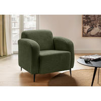 SESSEL in Bouclé Dunkelgrün  - Dunkelgrün/Schwarz, Modern, Textil/Metall (85/76/90cm) - Livetastic
