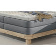 BOXSPRINGBETT 140/200 cm,  in Dunkelgrau, gepolstertes Kopfteil, Topper, Matratzen, H3 + H3 = fest  - Eichefarben/Dunkelgrau, Natur, Holz/Textil (140/200cm) - Valnatura