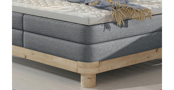 BOXSPRINGBETT 140/200 cm,  in Dunkelgrau, gepolstertes Kopfteil, Topper, Matratzen, H3 + H3 = fest  - Eichefarben/Dunkelgrau, Natur, Holz/Textil (140/200cm) - Valnatura