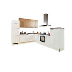 ECKKÜCHE XO 21 270/330 cm  in Weiß, Bronzefarben  - Schwarz/Weiß, Design, Holzwerkstoff/Metall (270/330cm) - Xora