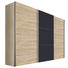 SCHWEBETÜRENSCHRANK in Eichefarben, Graphitfarben - Eichefarben/Alufarben, Design, Holzwerkstoff/Metall (300/216/68cm) - Hom`in SCHWEBETÜRENSCHRANK in Eichefarben, Graphitfarben - Eichefarben/Alufarben, Design, Holzwerkstoff/Metall (300/216/68cm) - Hom`in