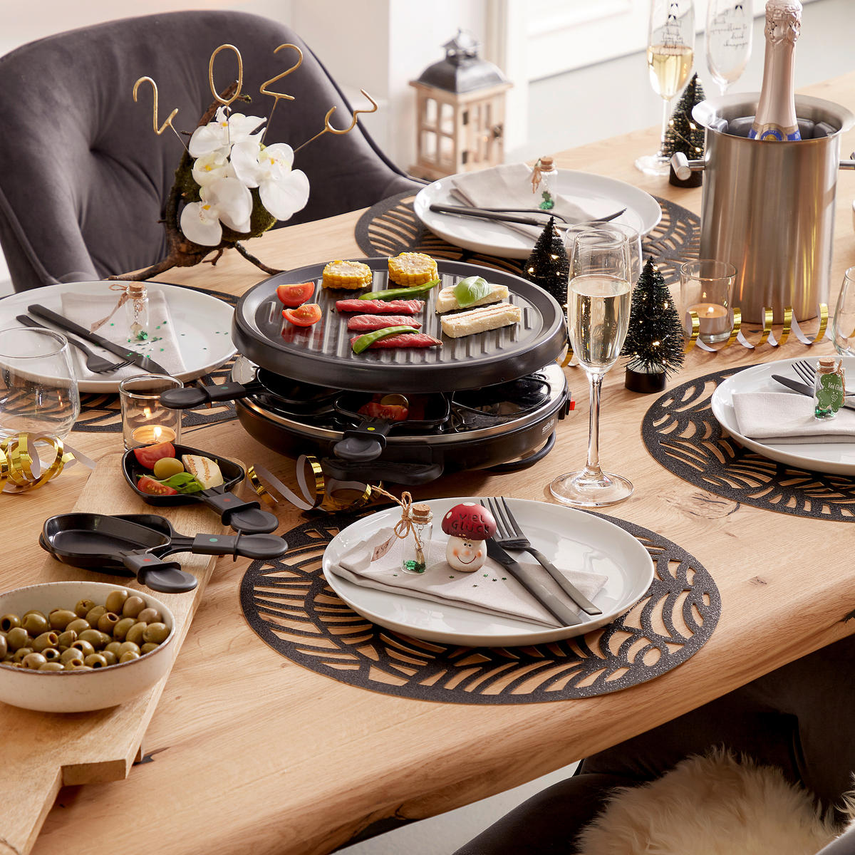 RACLETTE-GRILL  - Schwarz, KONVENTIONELL, Kunststoff/Metall (36.5/13/32.5cm) - Silva Homeline