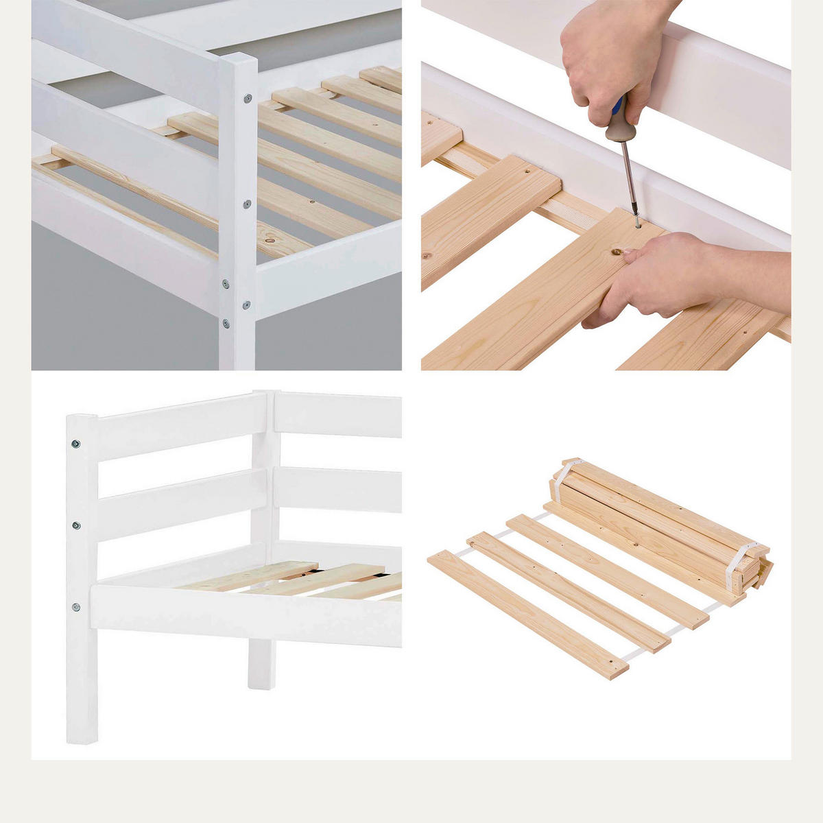 KINDER-/JUNIORBETT - Weiß/Kieferfarben, MODERN, Holz (70/160cm) - MID.YOU