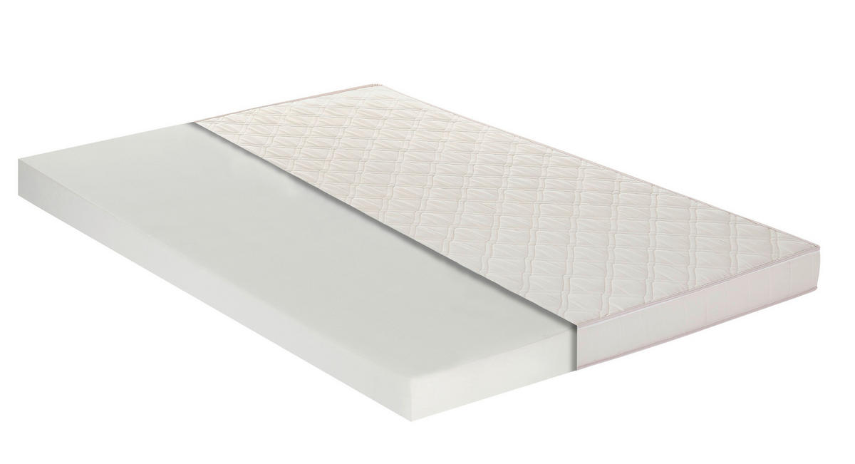 KALTSCHAUMMATRATZE 140/200 cm, Höhe ca.: 13 cm, H2 + H3 = mittel + fest,  - Weiß, Basics, Textil (140/200cm) - P & B