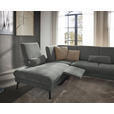WOHNLANDSCHAFT in Webstoff Hellgrau  - Hellgrau/Schwarz, Design, Textil/Metall (208/354/157cm) - Dieter Knoll