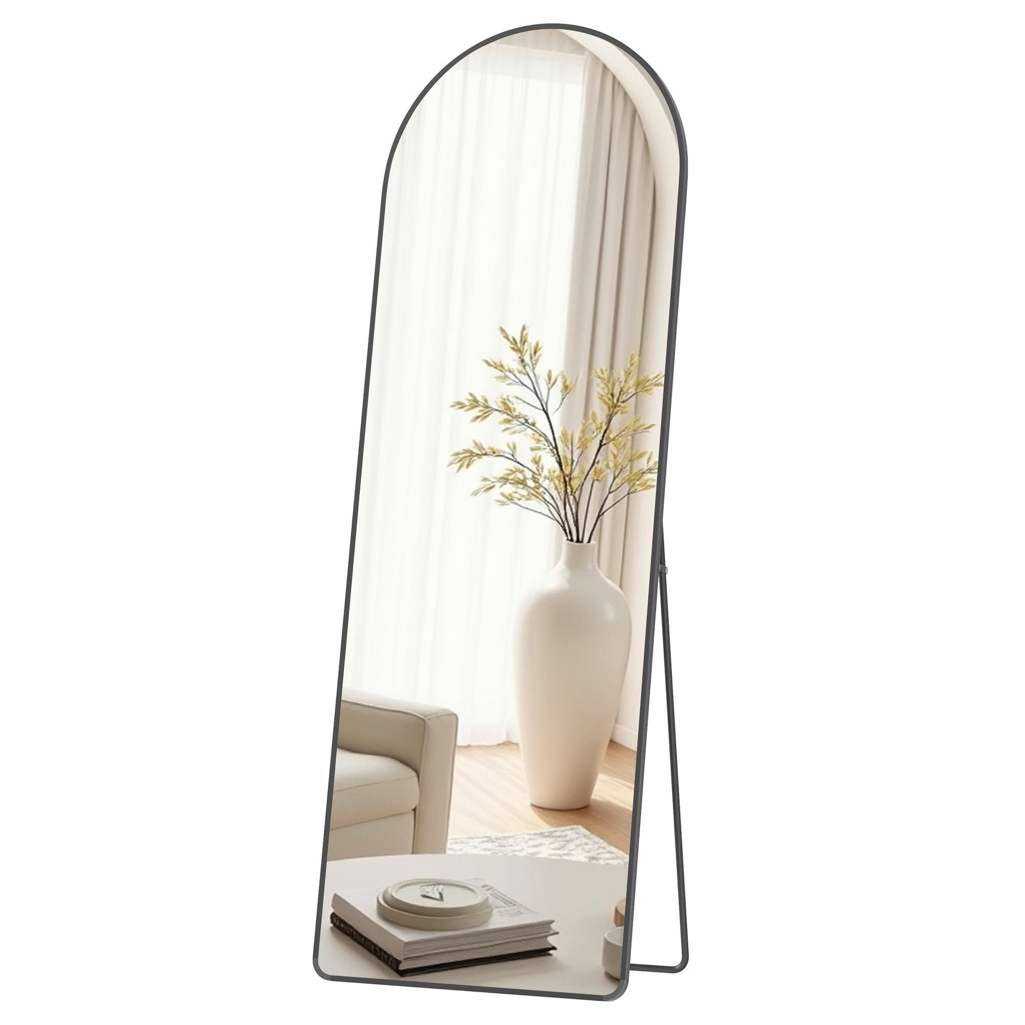 STANDSPIEGEL 50/160/33 cm, Schwarz  - Schwarz, Trend, Glas/Metall (50/160/33cm) - Boxxx
