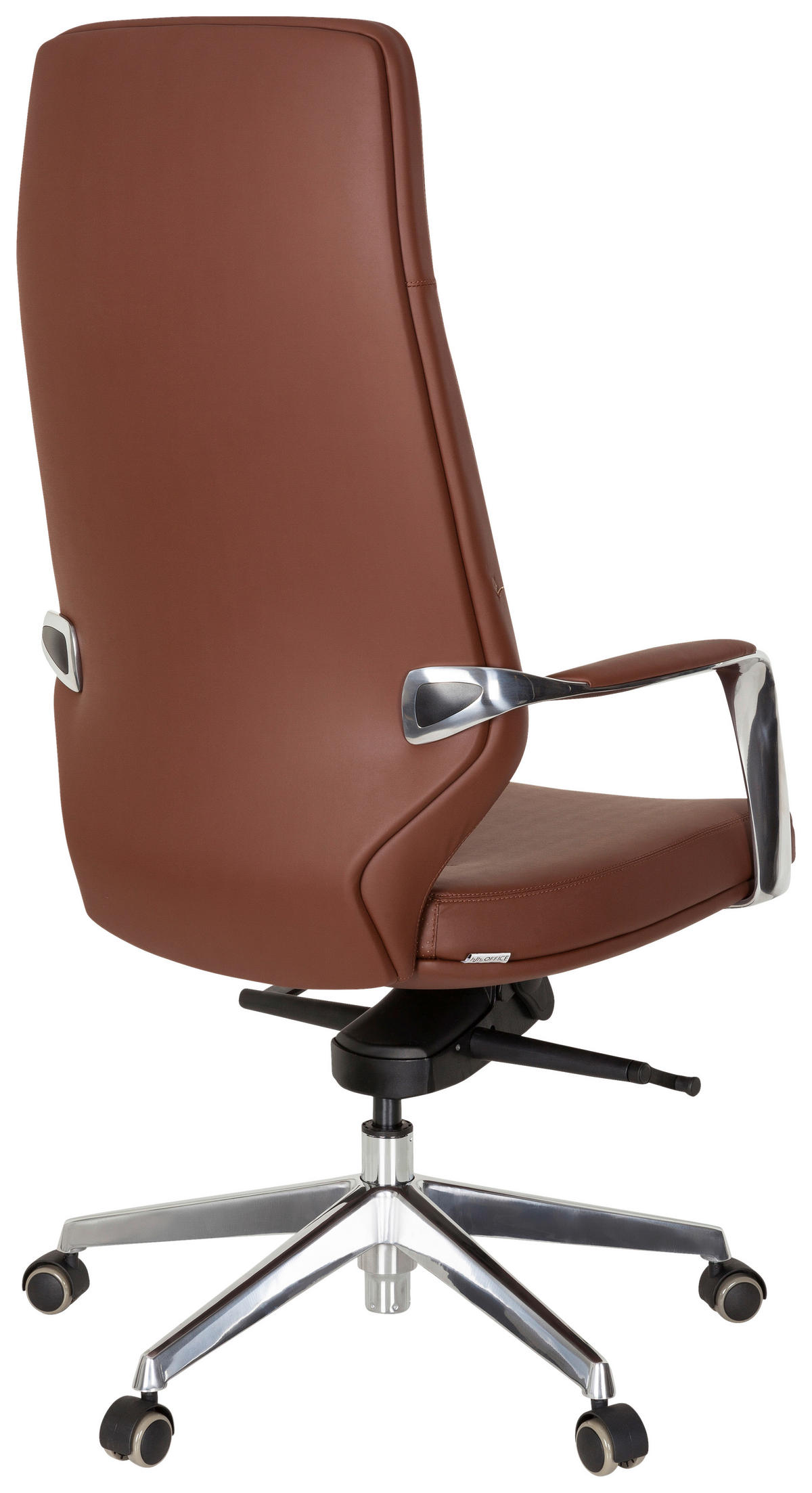 DREHSTUHL  in Lederlook Braun  - Silberfarben/Braun, Basics, Kunststoff/Textil (63/133/65cm) - MID.YOU