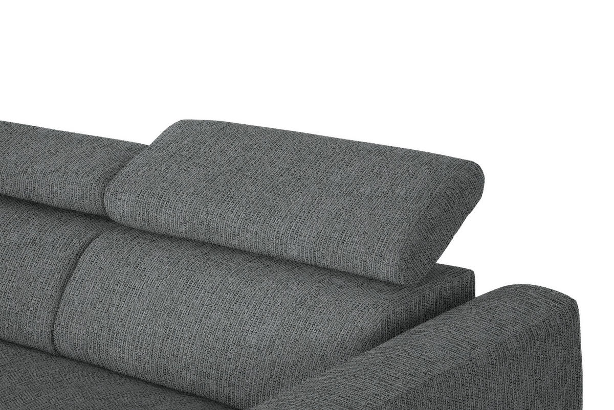 ECKSOFA in Webstoff Dunkelgrau  205/280 cm  - Dunkelgrau/Schwarz, Design, Textil/Metall (205/280cm) - Xora