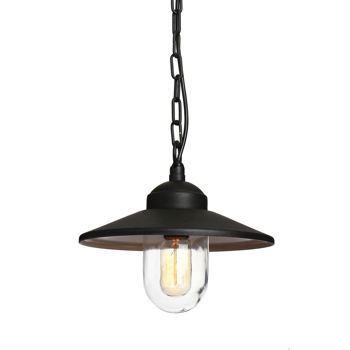 AUßENHÄNGELEUCHTE Klampenborg 27.5/26 cm   - Schwarz, KONVENTIONELL, Glas/Metall (27.5/26cm) - Elstead Lighting