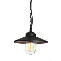 AUßENHÄNGELEUCHTE Klampenborg 27.5/26 cm   - Schwarz, KONVENTIONELL, Glas/Metall (27.5/26cm) - Elstead Lighting