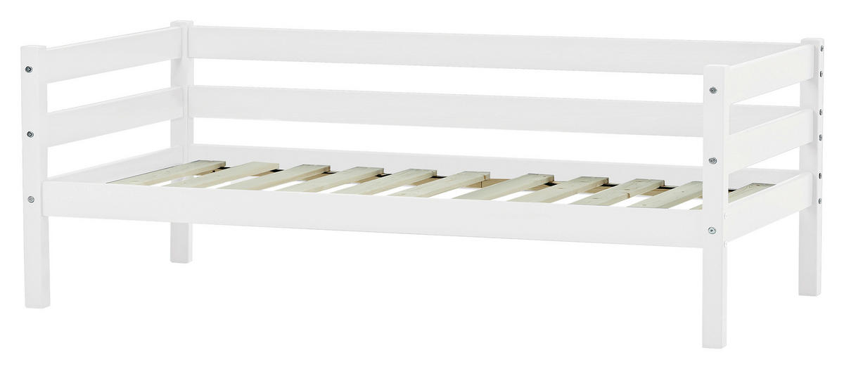 KINDER-/JUNIORBETT - Weiß/Kieferfarben, MODERN, Holz/Textil (70/160cm) - MID.YOU