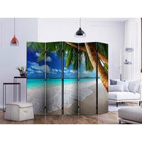 PARAVENT mit 5  Flügel - Multicolor/Hellblau, Basics, Holz/Textil (225/172/3cm) - artgeist