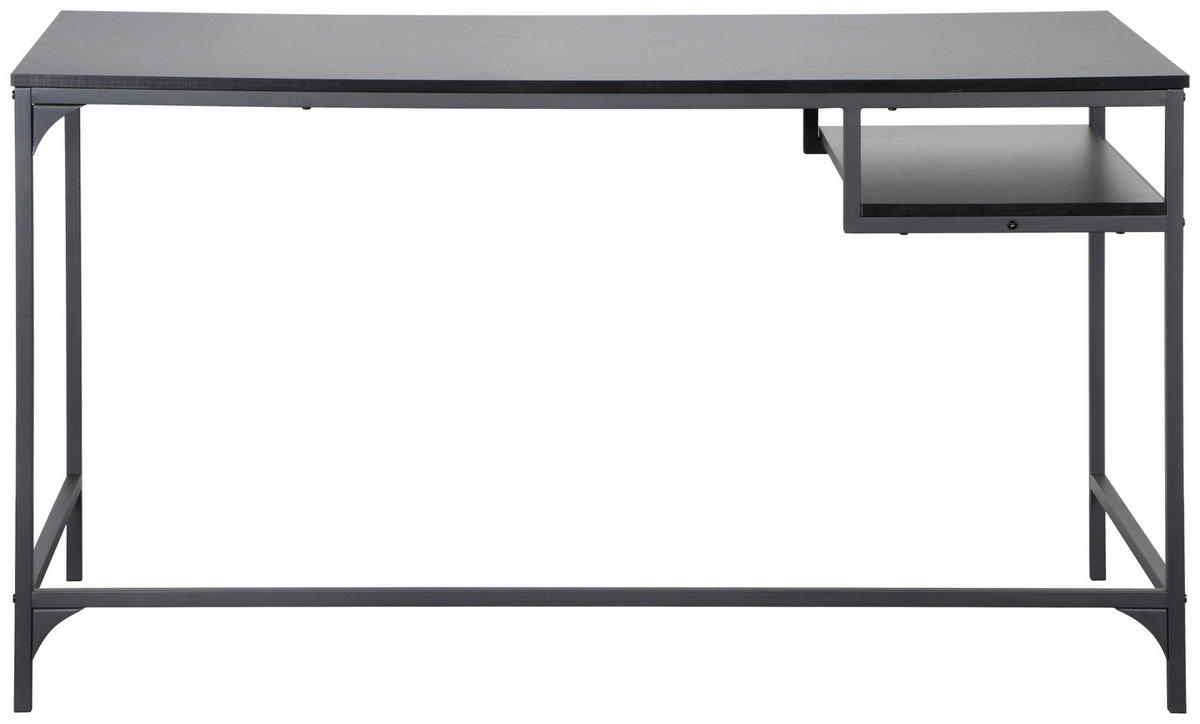 ÍRÓASZTAL  - fekete, Design, faalapú anyag/fém (140/70/75cm) - Carryhome