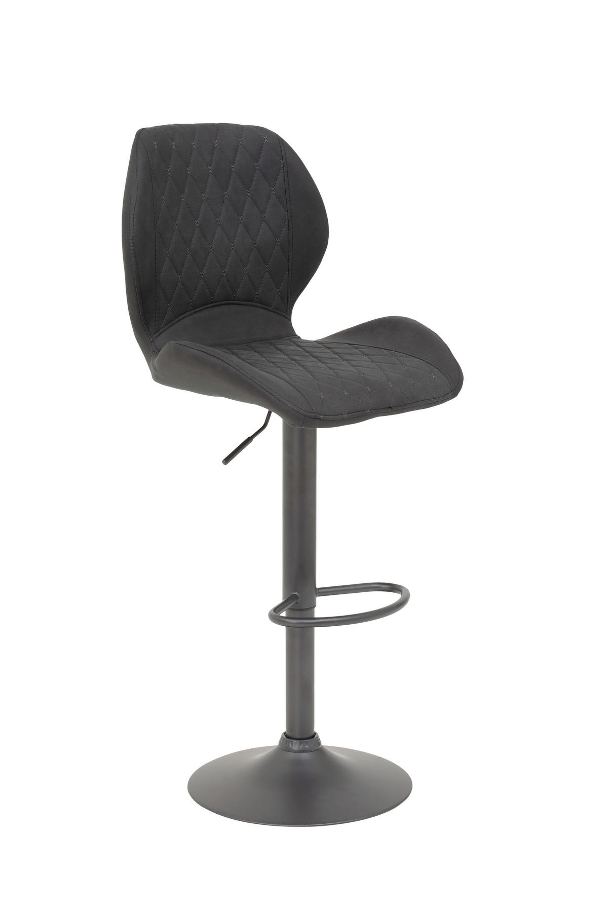 BAROVÁ STOLIČKA, antracitová - sivá/antracitová, Modern, kov/textil (42/96/51cm) - Livetastic