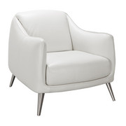 SESSEL in Leder Weiß - Alufarben/Weiß, Design, Leder/Metall (83/78/95cm) - Natuzzi
