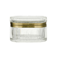 AUFBEWAHRUNGSDOSE 0.7 l  - Klar/Goldfarben, Basics, Glas/Metall (13,8/8,8/7,9cm) - Ambia Home