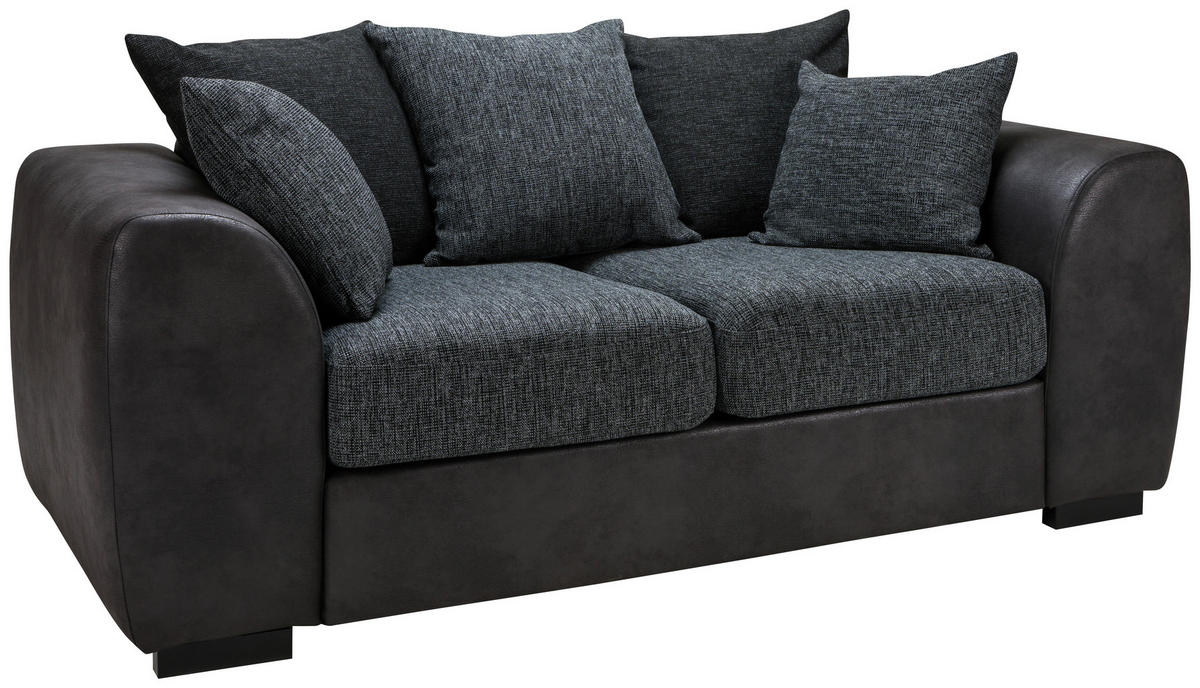 2-SITS SOFFA i trä, textil antracit, grå  - svart/grå, Klassisk, trä/textil (192/85/100cm) - Carryhome