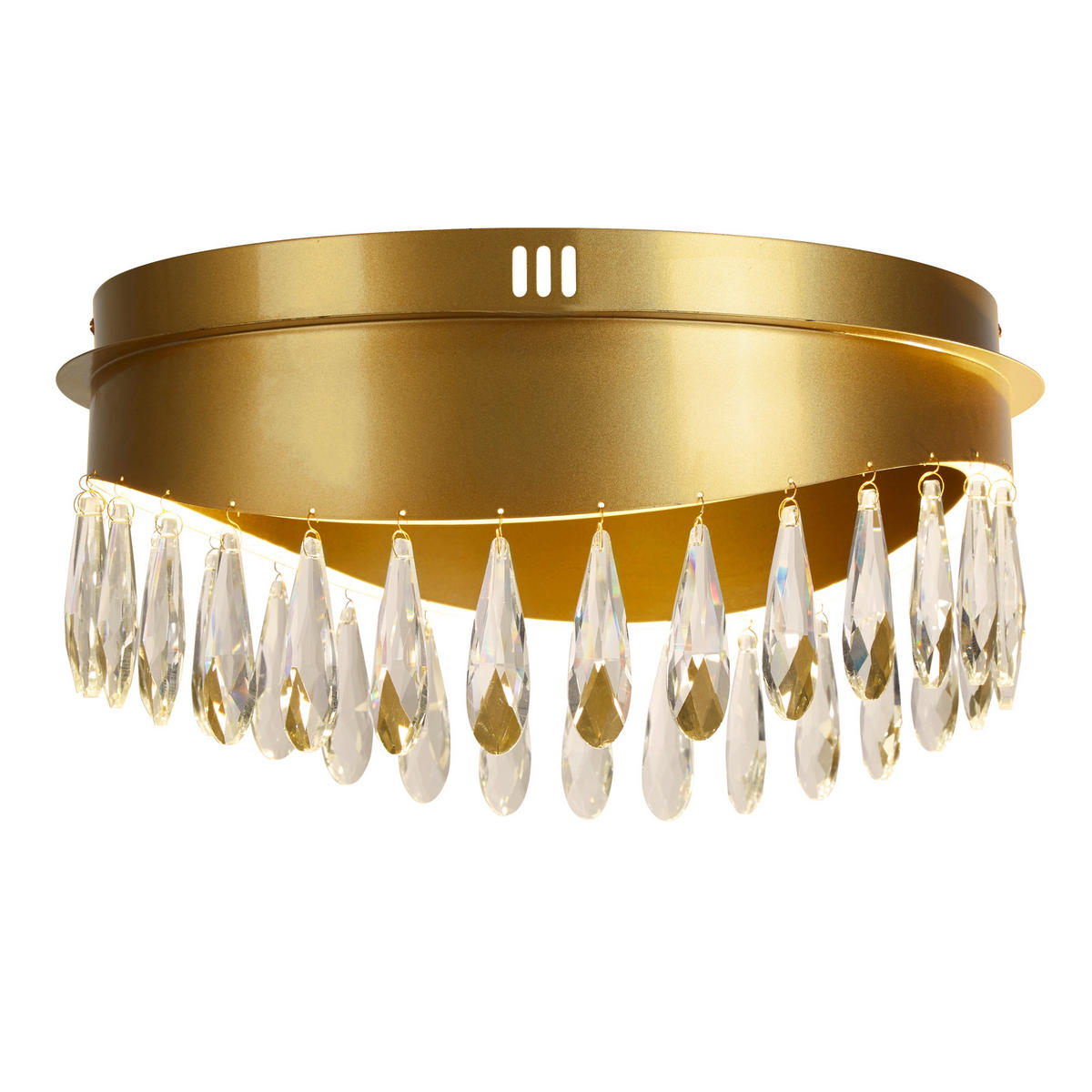 LED-DECKENLEUCHTE Jewel 43/22 cm   - Goldfarben, LIFESTYLE, Glas/Metall (43/22cm) - Searchlight