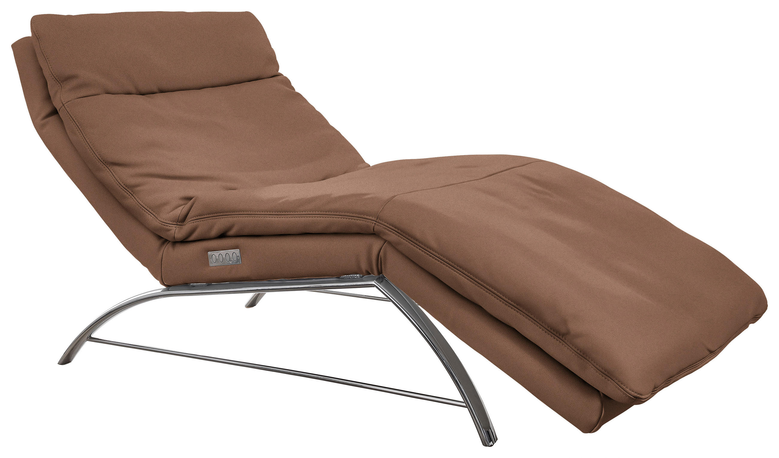 RELAXLIEGE in Echtleder Braun  - Alufarben/Braun, Basics, Leder (95/91/170cm) - Chilliano