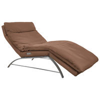 RELAXLIEGE in Echtleder Braun  - Alufarben/Braun, Basics, Leder (95/91/170cm) - Chilliano