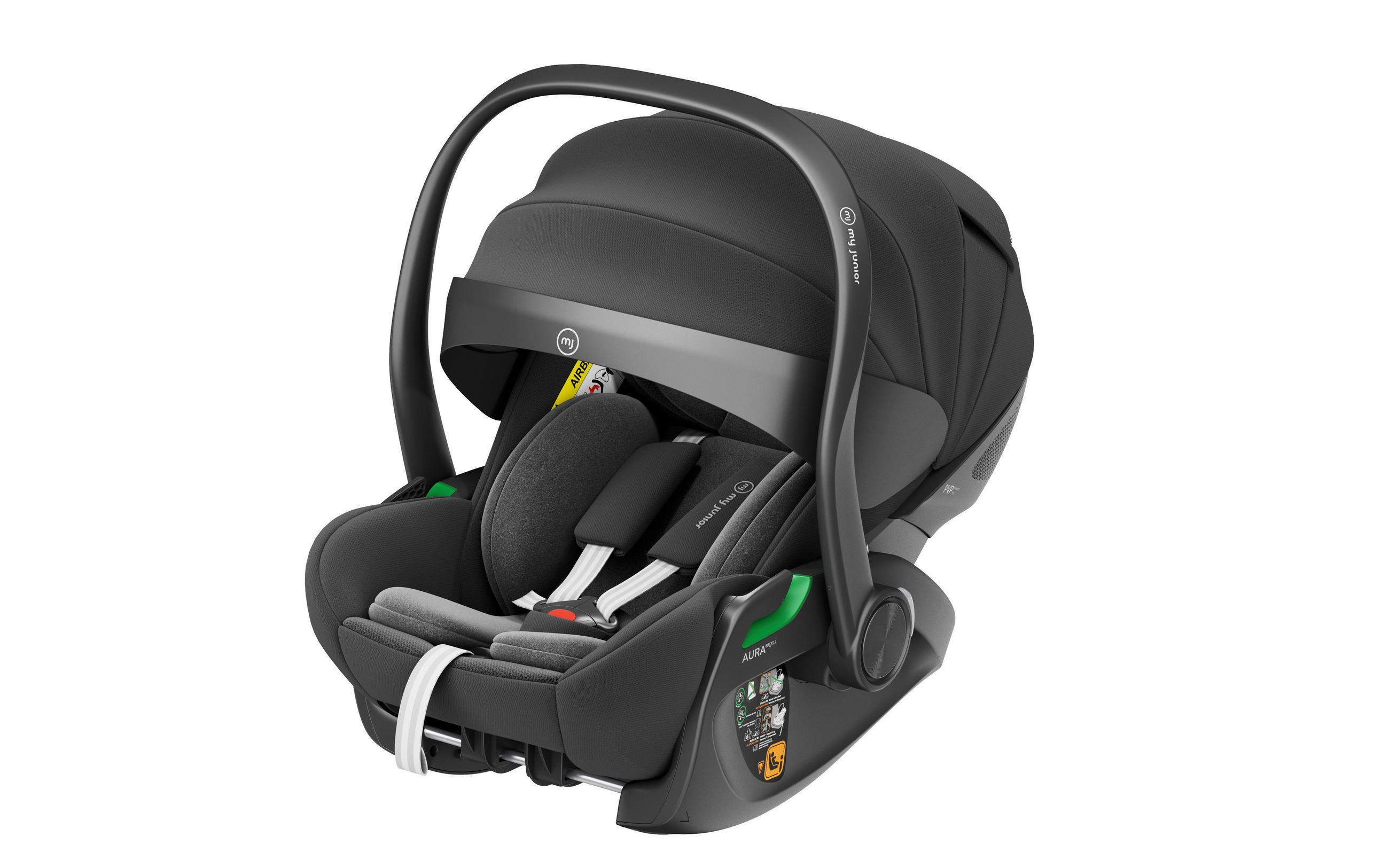BABYSCHALE  My junior AURA ergo Black  - Schwarz, Basics, Kunststoff/Textil (67/44,5/57cm) - My Junior