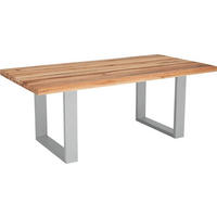 ESSTISCH in Holz, Metall 260/100/77 cm  - Edelstahlfarben/Eichefarben, Design, Holz/Metall (260/100/77cm) - MID.YOU