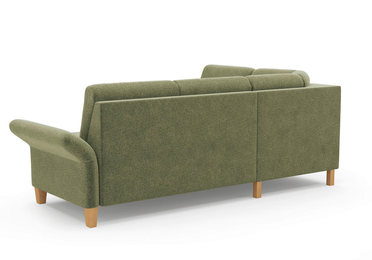 ECKSOFA ROCHELLE E Hellgrün Flachgewebe  - Eichefarben/Hellgrün, KONVENTIONELL, Holz/Textil (216/240cm) - Sit & More
