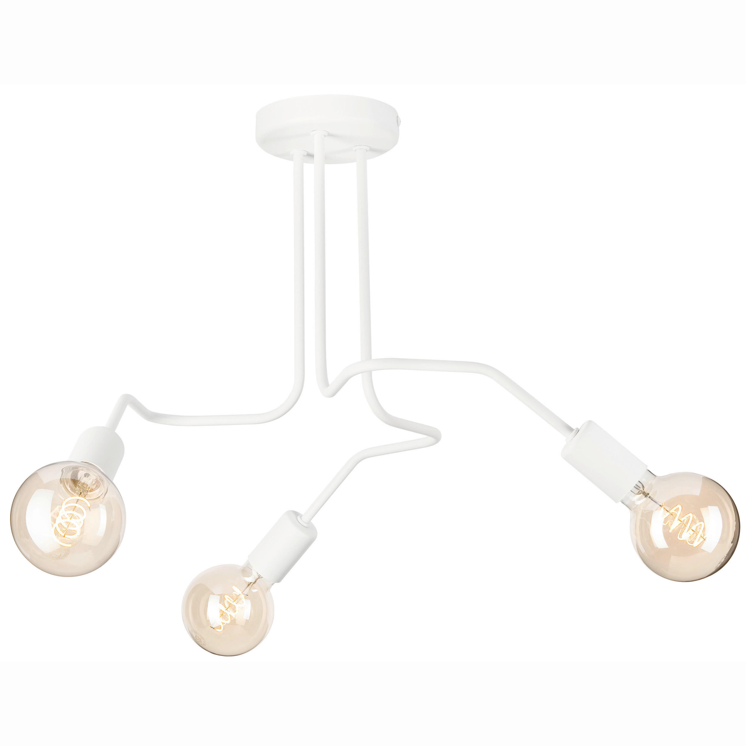 DECKENLEUCHTE  55/40 cm    - Weiß Hochglanz, Design, Metall (55/40cm)