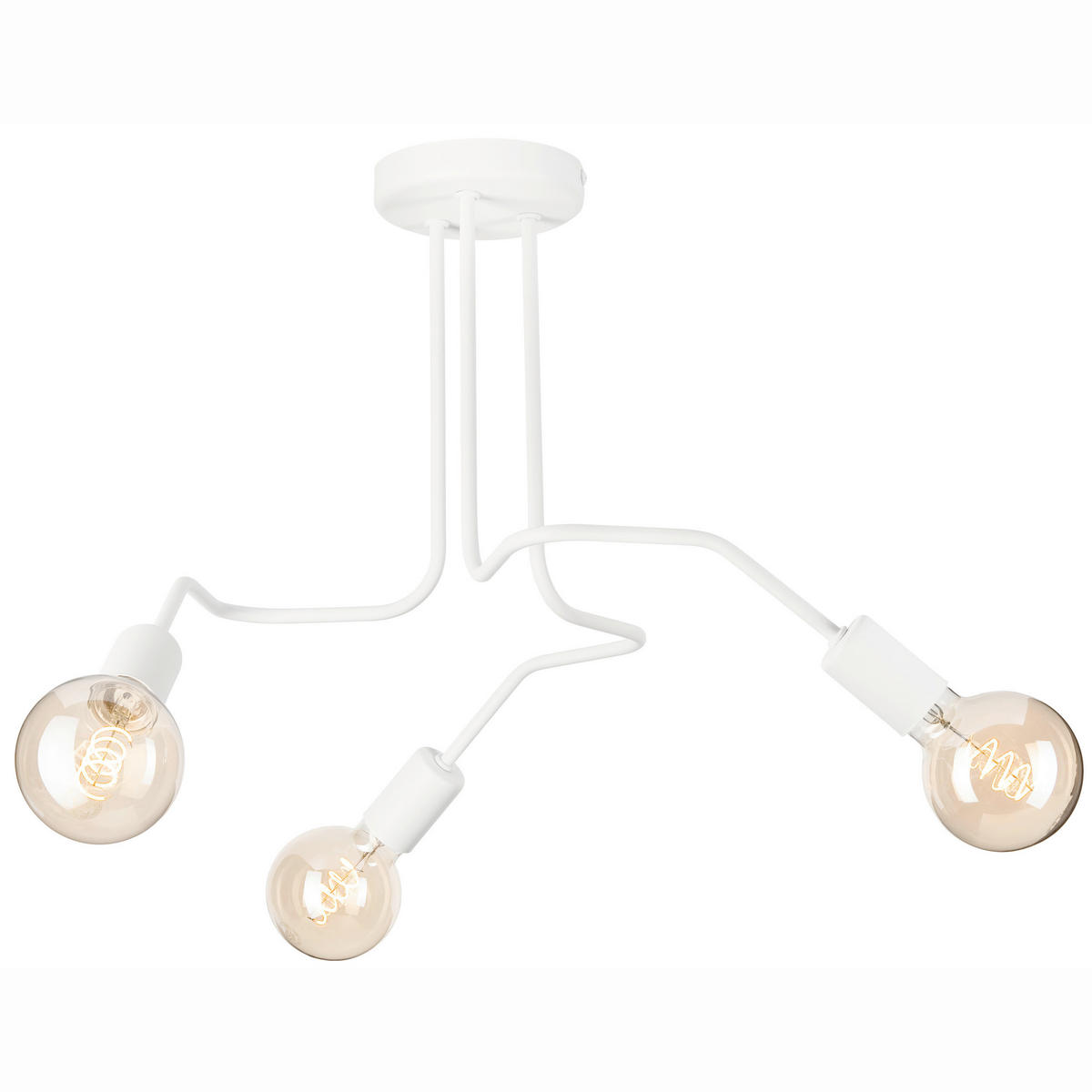 DECKENLEUCHTE Domino 55/40 cm   - Weiß Hochglanz, Design, Metall (55/40cm)