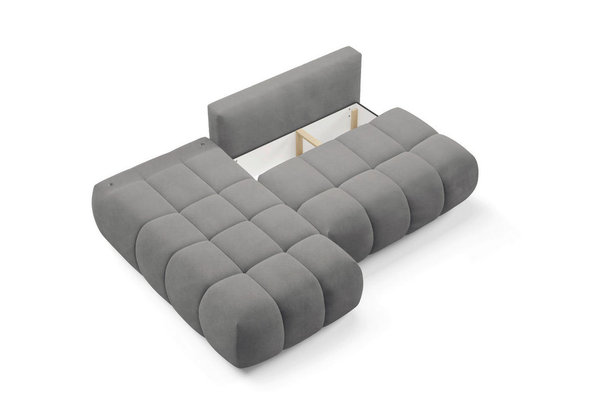 ECKSOFA TARANTO Dunkelgrau Webstoff  - Dunkelgrau/Schwarz, Design, Kunststoff/Textil (172/225cm) - Livetastic