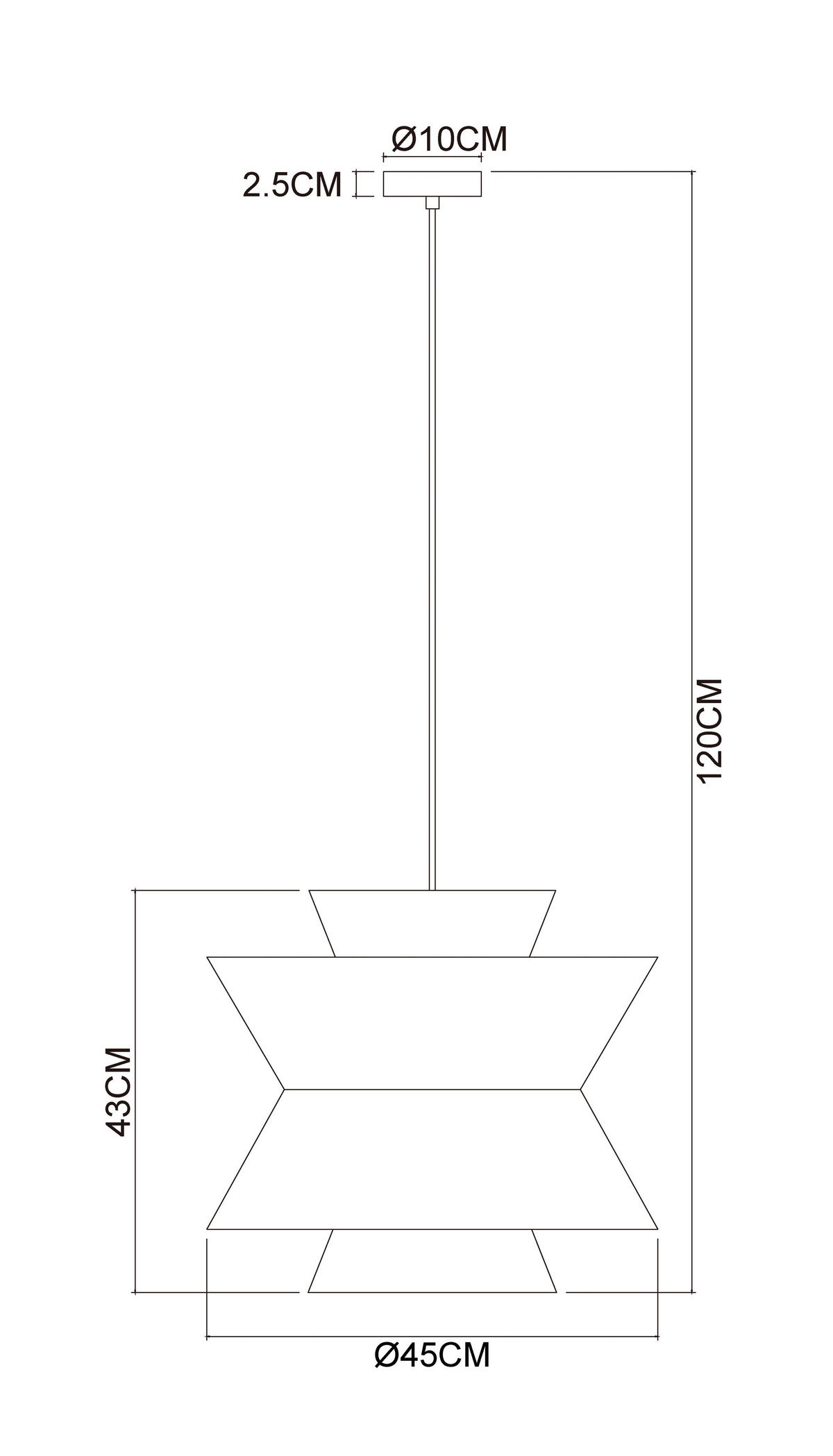 HÄNGELEUCHTE 45/120 cm  - Naturfarben, Design, Naturmaterialien/Metall (45/120cm) - Collet's Monde