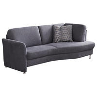 3-SITZER-SOFA Webstoff Grau  - Chromfarben/Silberfarben, Konventionell, Textil/Metall (196/86/115cm) - Landscape