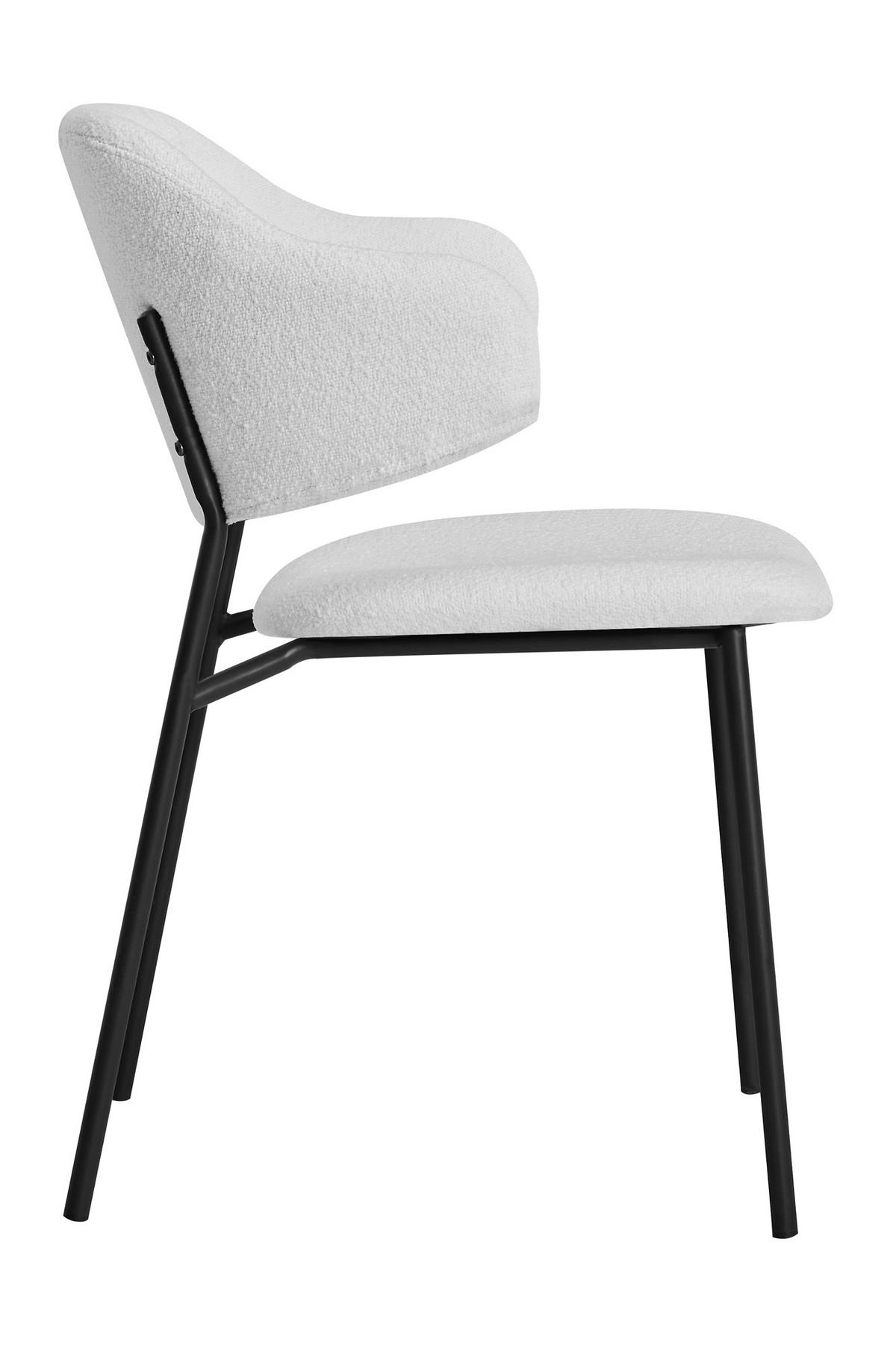 SADA STOLIČIEK S PODRÚČKAMI 2 kus - čierna/biela, Modern, kov/textil (54/83/59cm) - Livetastic