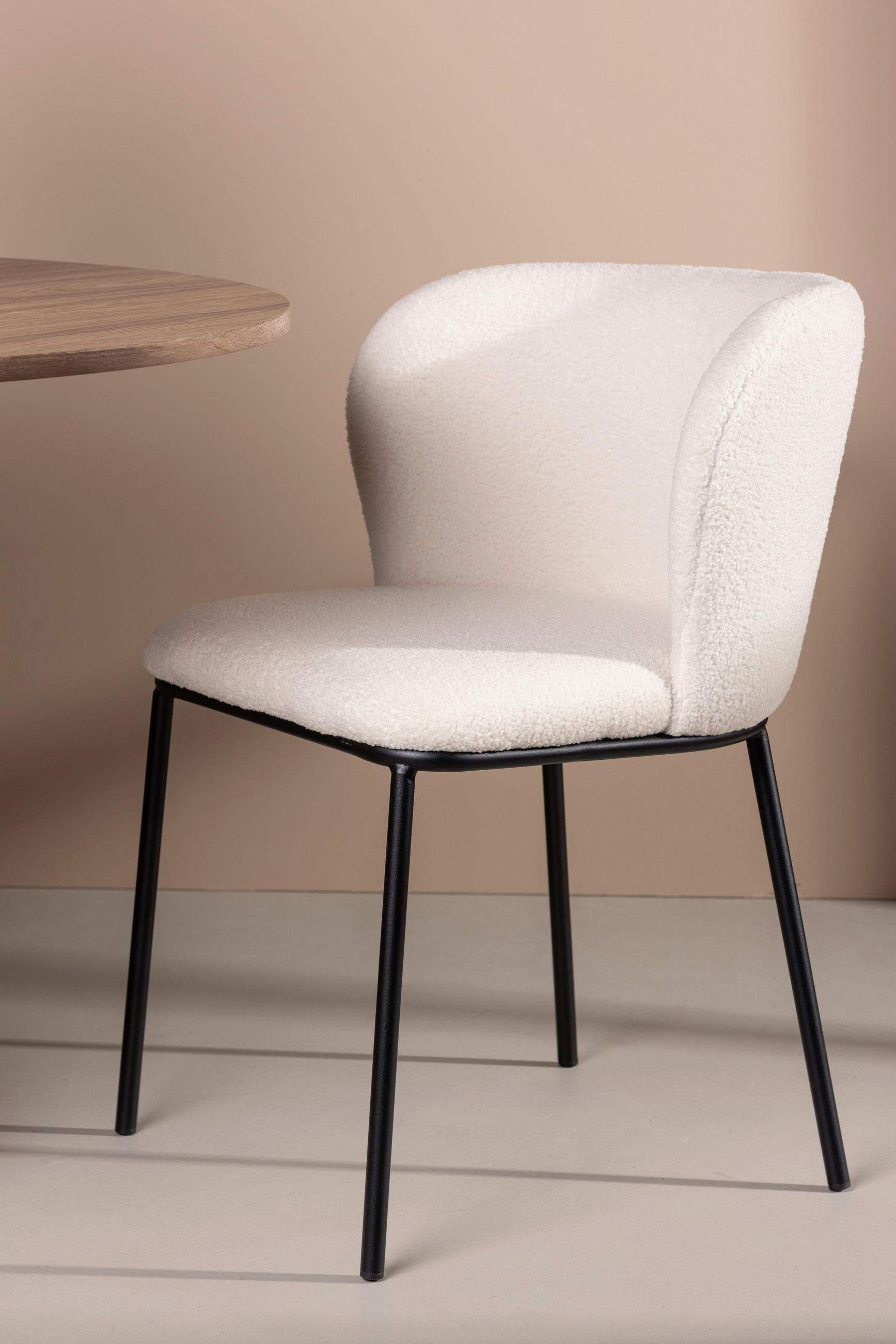 STOL stål bouclé  - vit/svart, Design, metall/textil (55/76/56cm) - Niels Andersson