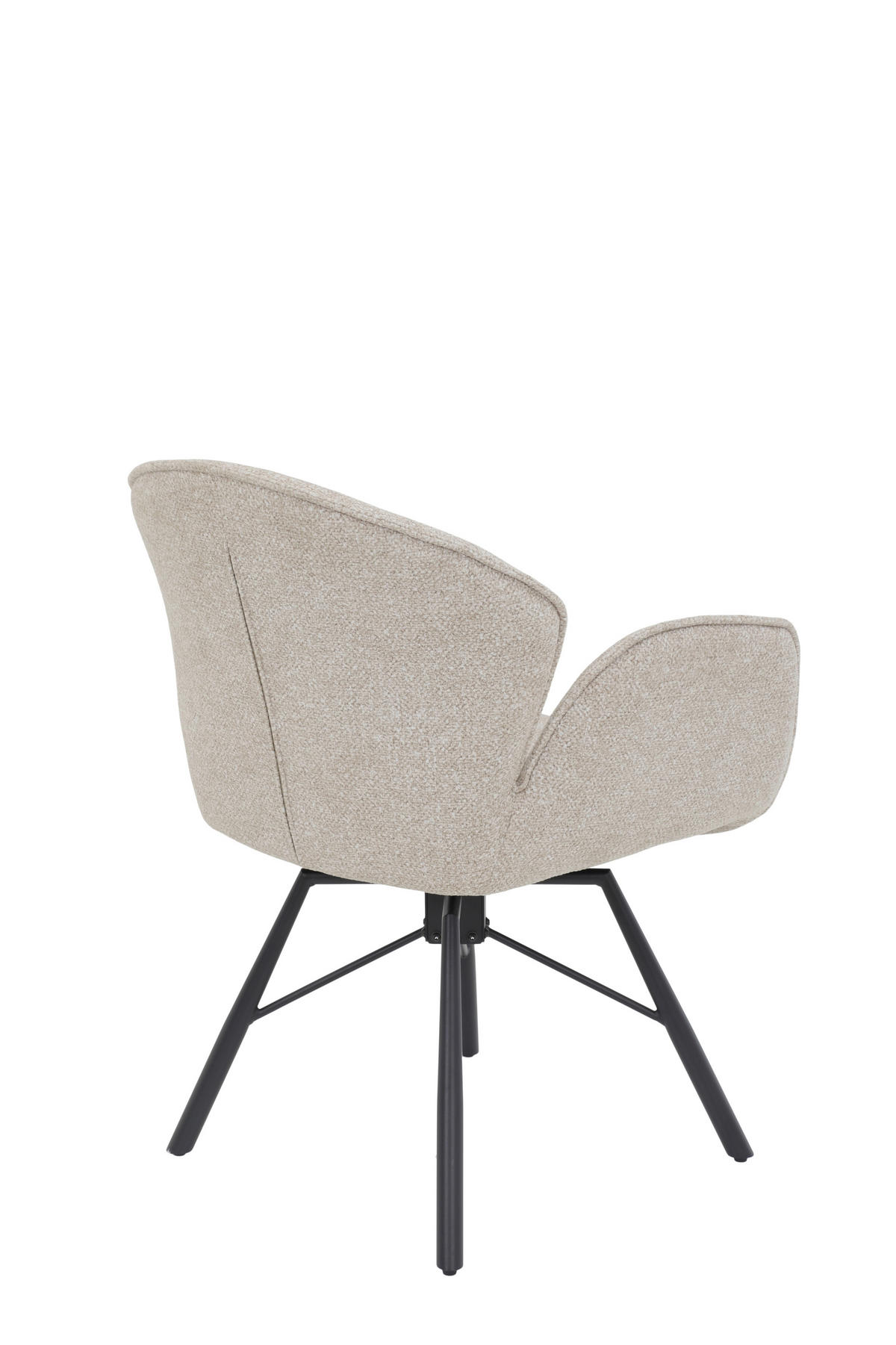 ARMLEHNSTUHL-SET 2 Stück  in Stahl Bouclé  - Beige/Schwarz, MODERN, Textil/Metall (62/83/66cm) - MID.YOU