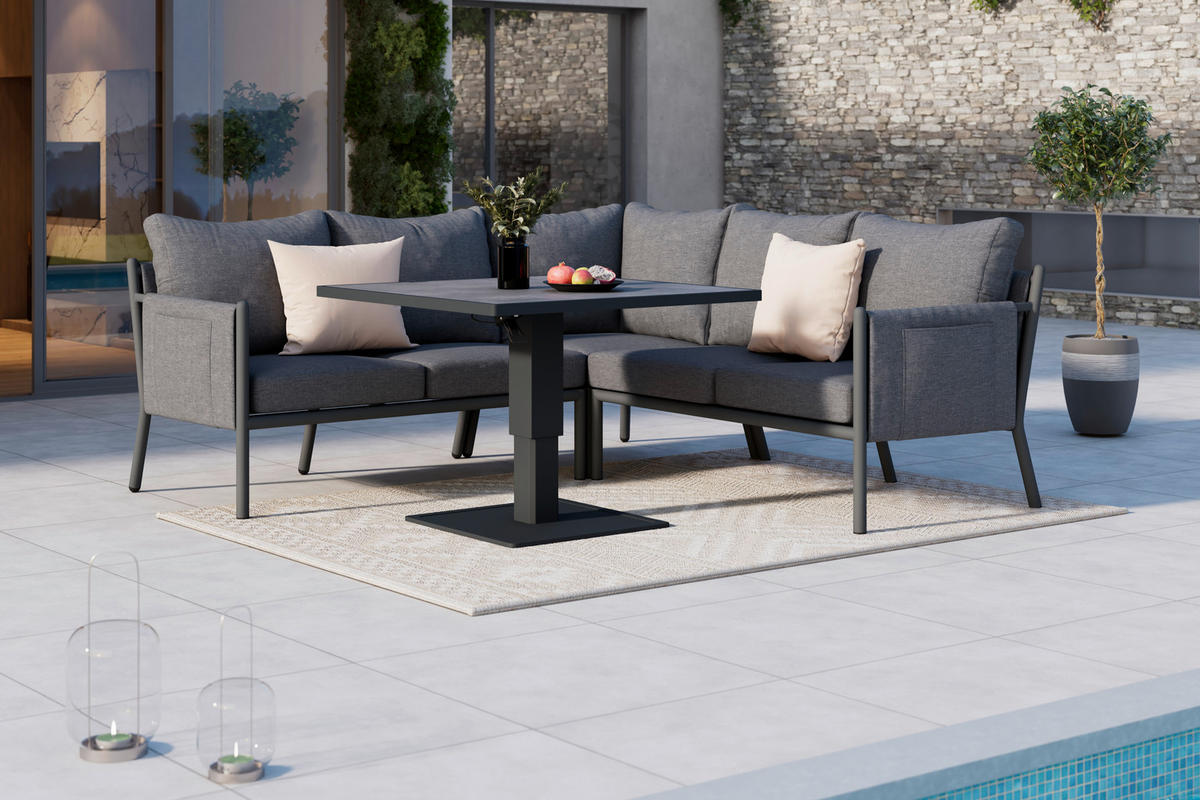 LOUNGETISCH  - Dunkelgrau, MODERN, Glas/Metall (90/67/90cm) - Ambia Garden