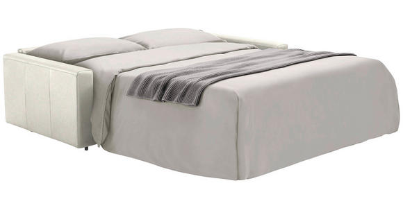 SCHLAFSOFA Bard in Echtleder Weiß  - Schwarz/Weiß, KONVENTIONELL, Leder/Kunststoff (206/81/96cm) - Novel
