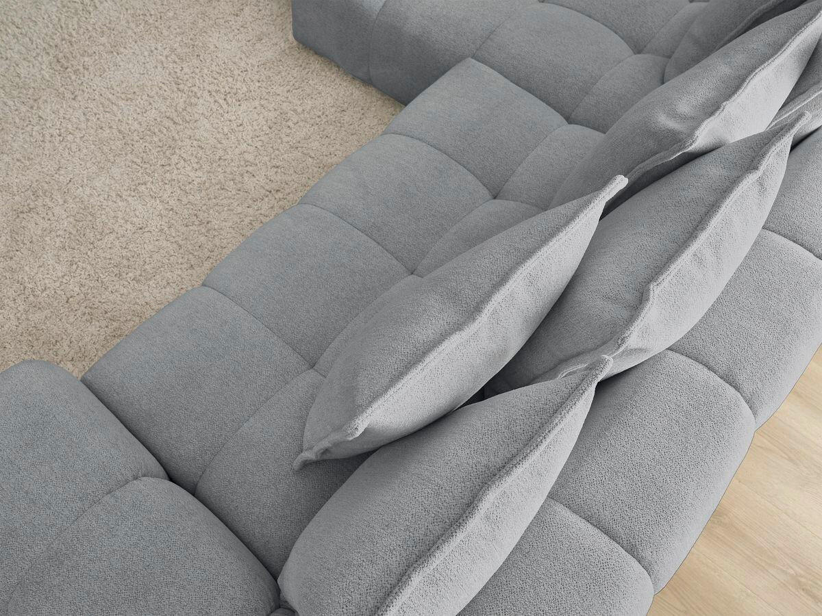 ECKSCHLAFSOFA EVEREST  mit Rücken echt, Armteil links, Armteil rechts Flachgewebe Dunkelgrau  - Dunkelgrau/Schwarz, MODERN, Kunststoff/Textil (180/318cm) - Livetastic