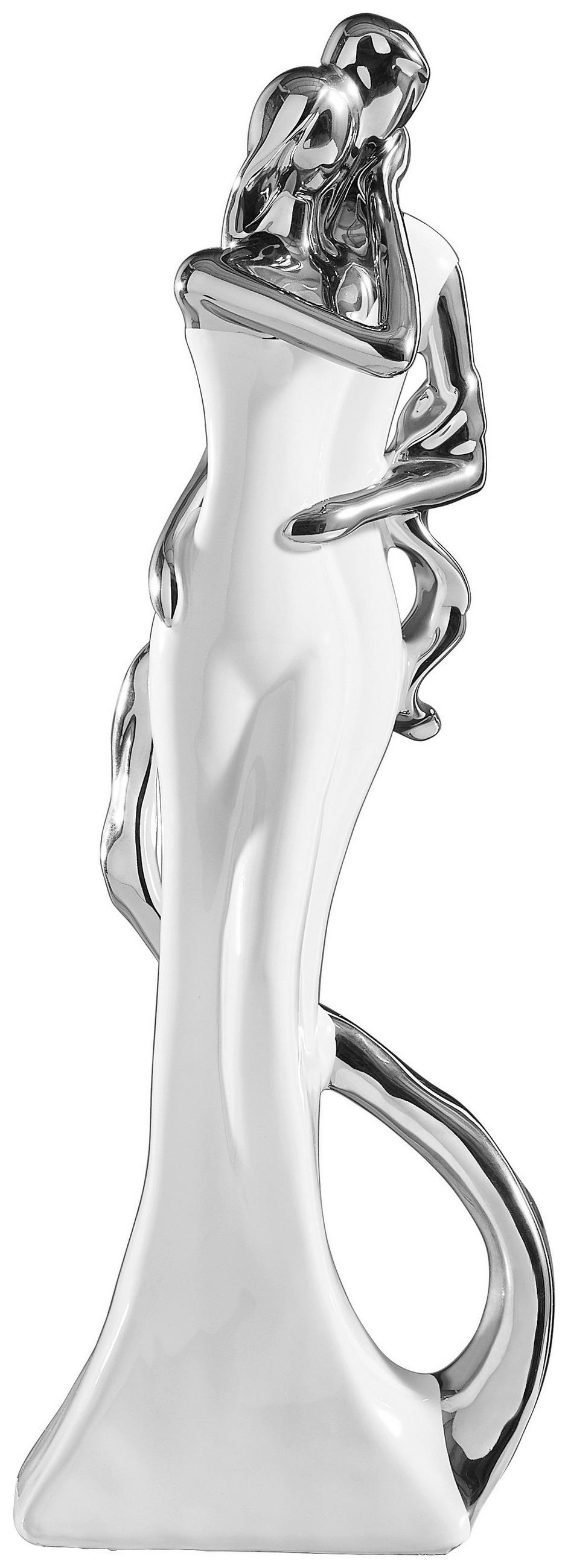 Ambia Home Skulptur Silber, Weiß, Chrom 16x46x12.5 cm