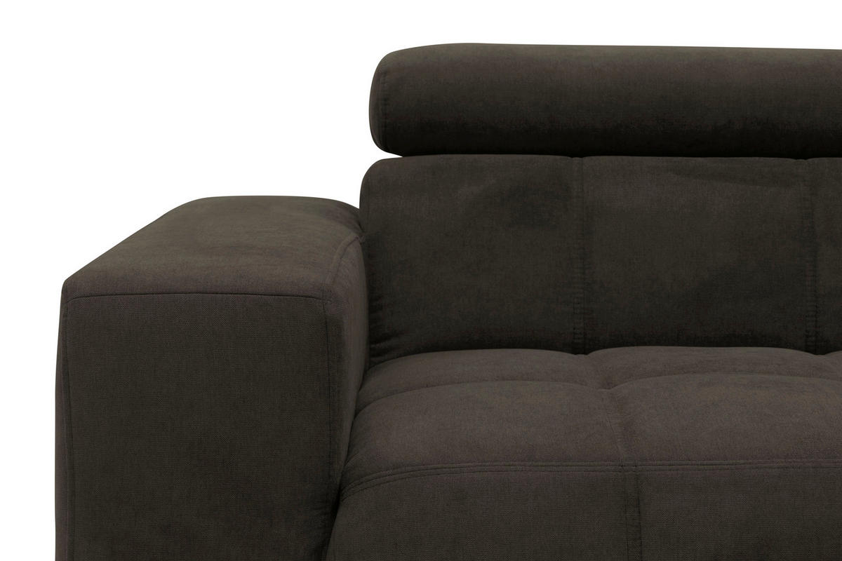 ECKSOFA TRENTO Mikrofaser  - Dunkelgrau/Schwarz, MODERN, Textil/Metall (287/175cm) - MID.YOU