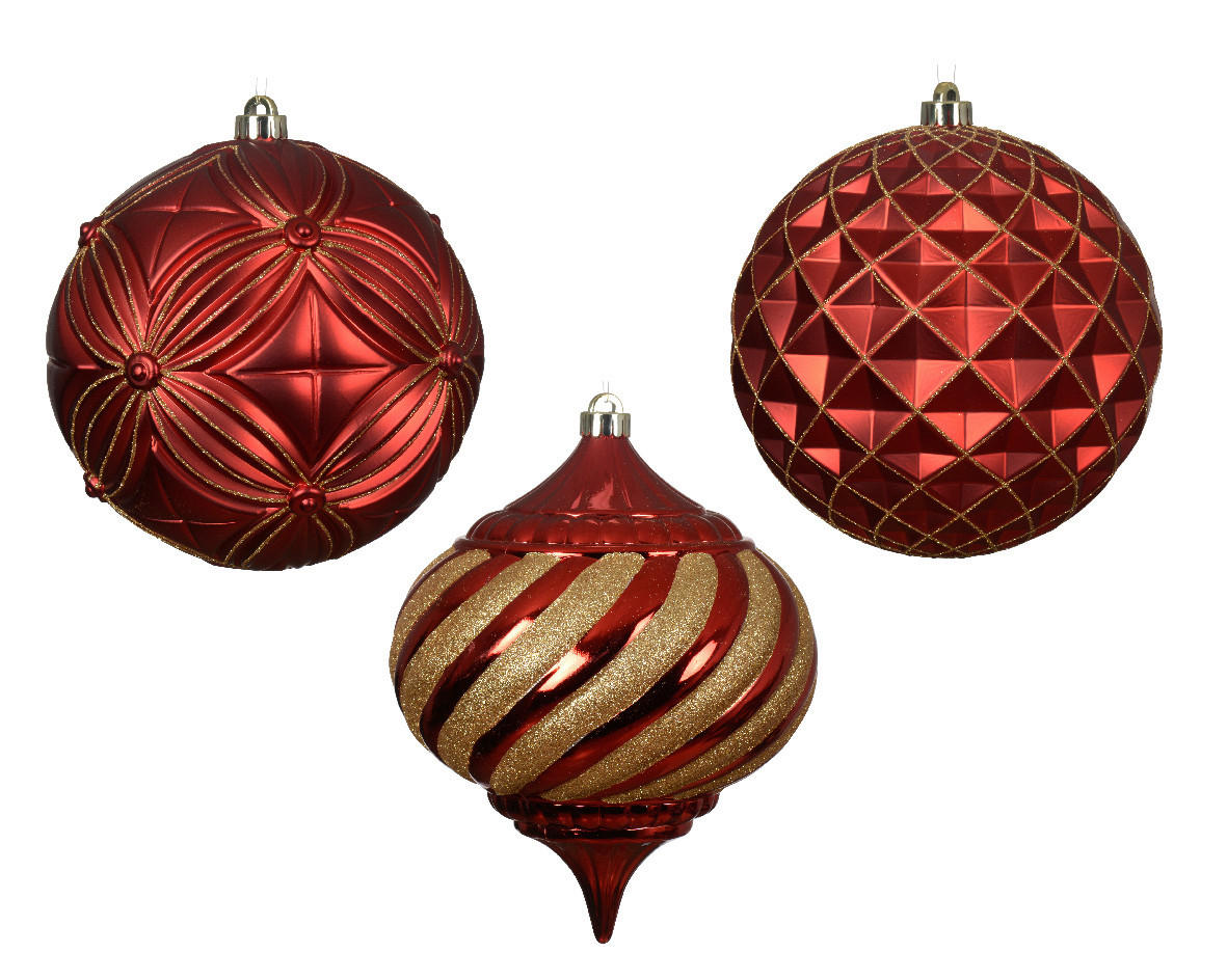 CHRISTBAUMKUGEL  - Rot, Basics (20,00/20,00/20,00cm)