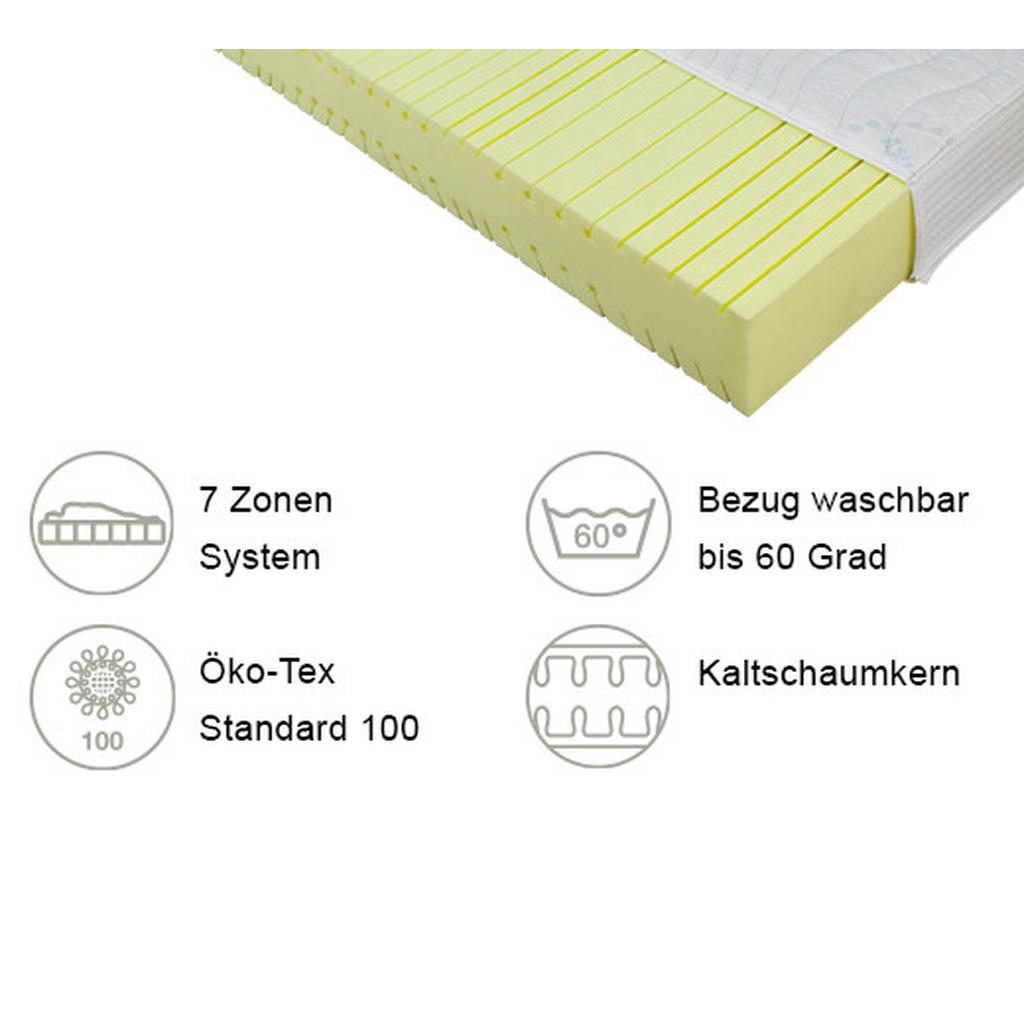 Thumbnail - Boxxx Kaltschaummatratze, Textil, H5, rechteckig, 160x190 cm, Oeko-Tex® Standard 100, Bezug abnehmbar/waschbar, wendbar,...