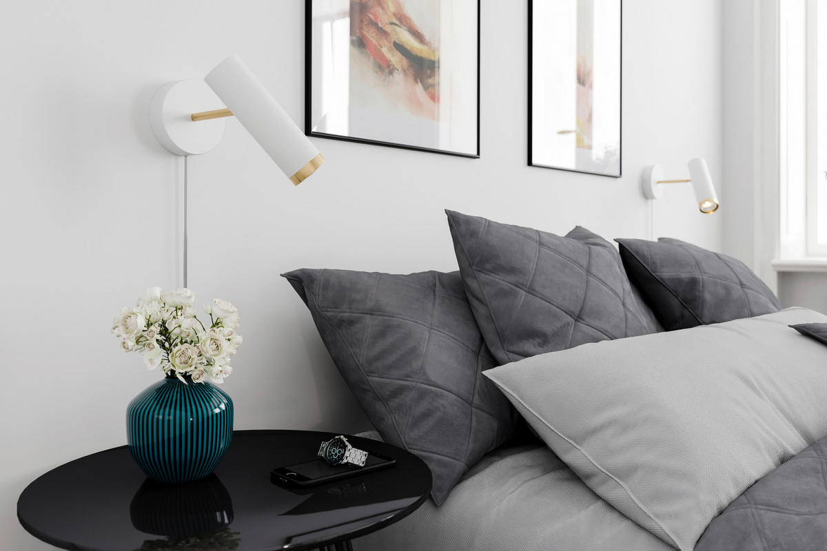 WANDLEUCHTE - Goldfarben/Weiß, Design, Kunststoff/Metall (12/20/18cm) - By Rydéns